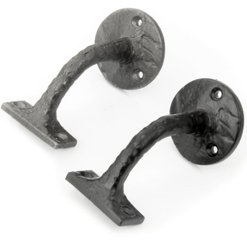 Vintage Style Solid Cast Iron Staircase Handrail Brackets Support 2.5" Black or Grey