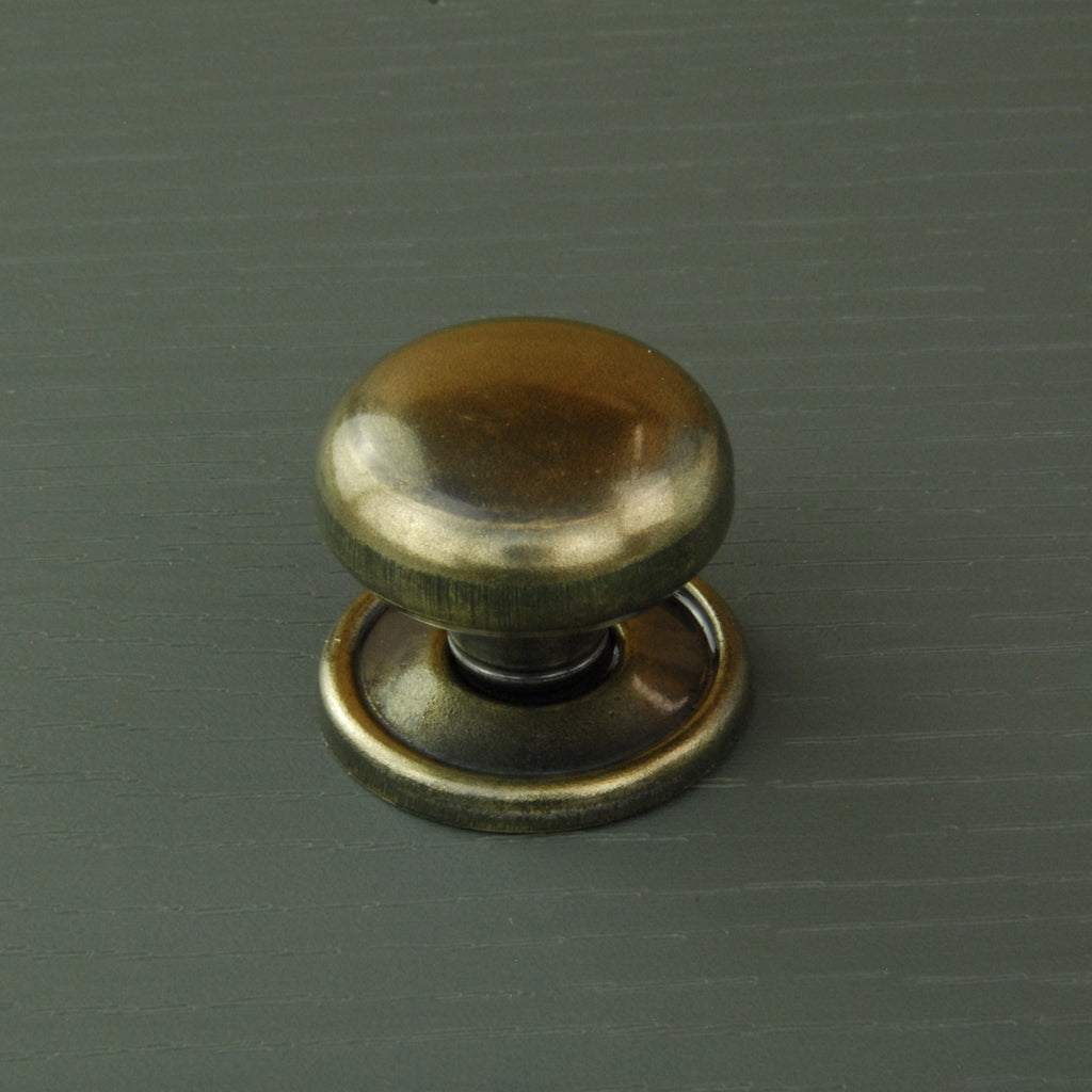 Antique Brass Oxford Round Cabinet Knobs Kitchen Door Handles Drawer C ...