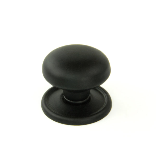 Satin Black Oxford Round Cabinet Knobs Kitchen Door Handles Drawer Chest Pulls