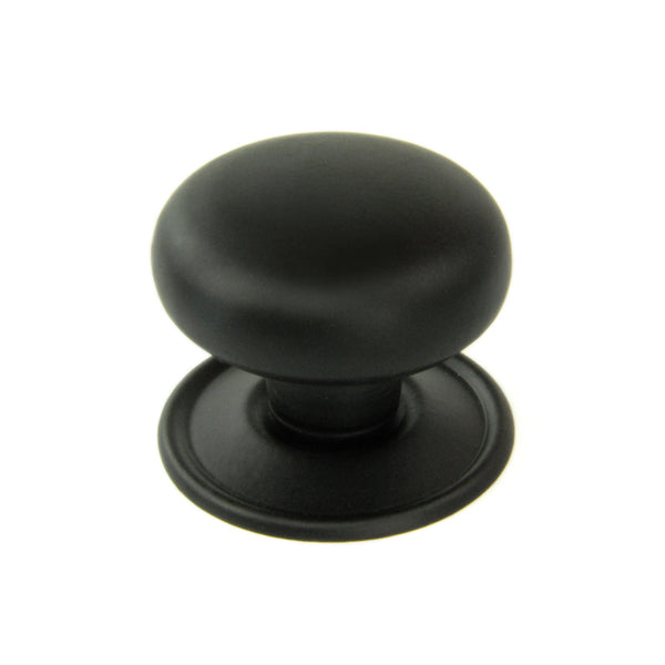 Satin Black Oxford Round Cabinet Knobs Kitchen Door Handles Drawer Chest Pulls