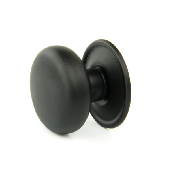 Satin Black Oxford Round Cabinet Knobs Kitchen Door Handles Drawer Chest Pulls
