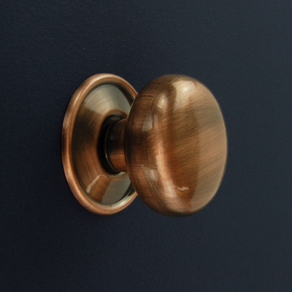 Antique Copper Oxford Round Cabinet Knobs Kitchen Door Handles Drawer Chest Pulls