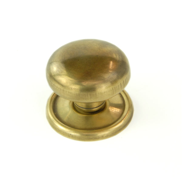 Aged Unlacquered Solid Brass Oxford Round Cabinet Knobs Kitchen Door Handles