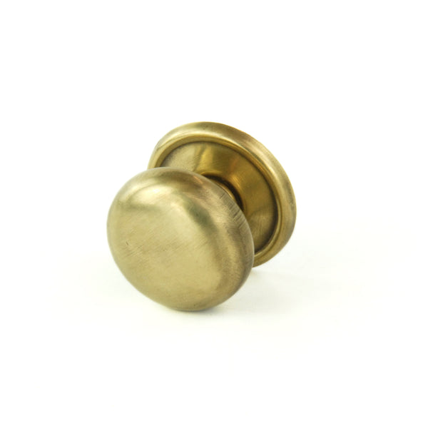 Aged Unlacquered Solid Brass Oxford Round Cabinet Knobs Kitchen Door Handles