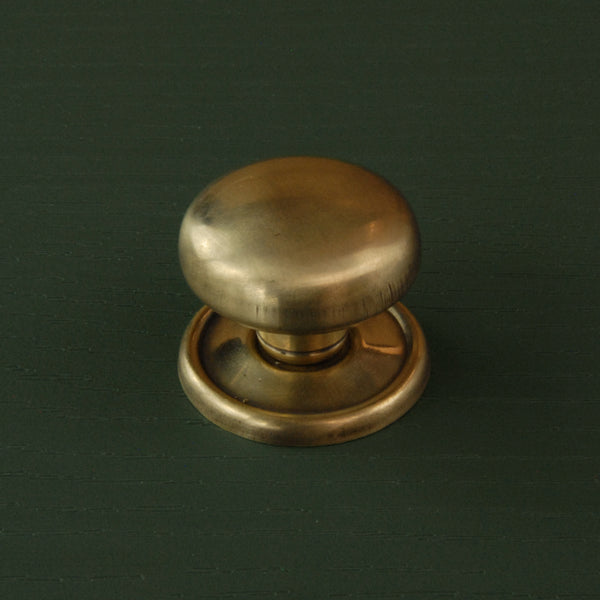 Aged Unlacquered Solid Brass Oxford Round Cabinet Knobs Kitchen Door Handles