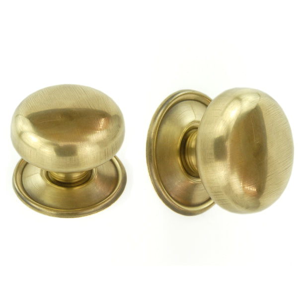 Aged Unlacquered Solid Brass Oxford Round Cabinet Knobs Kitchen Door Handles