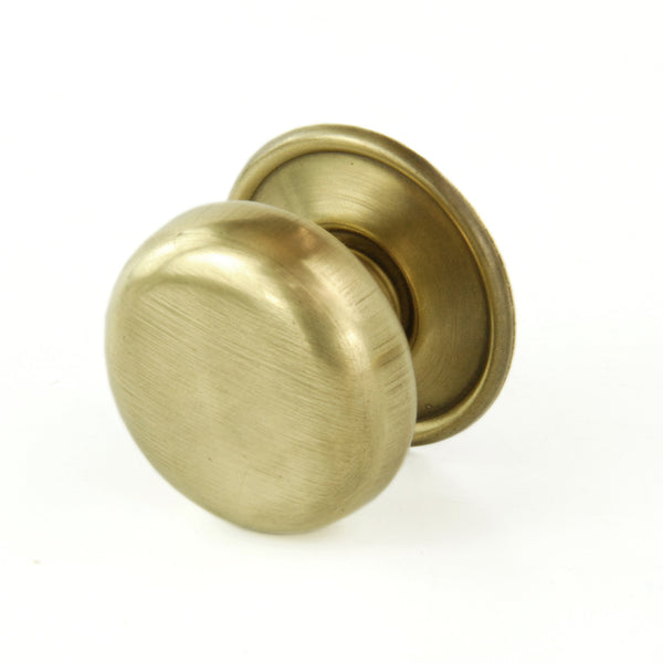 Aged Unlacquered Solid Brass Oxford Round Cabinet Knobs Kitchen Door Handles