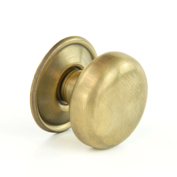 Aged Unlacquered Solid Brass Oxford Round Cabinet Knobs Kitchen Door Handles