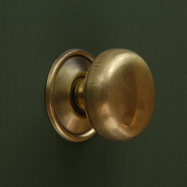 Aged Unlacquered Solid Brass Oxford Round Cabinet Knobs Kitchen Door Handles