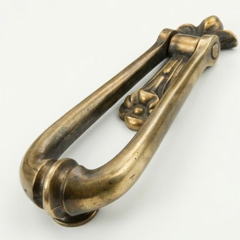 Victorian Ornate Loop Front Door Knocker Solid Antique Brass