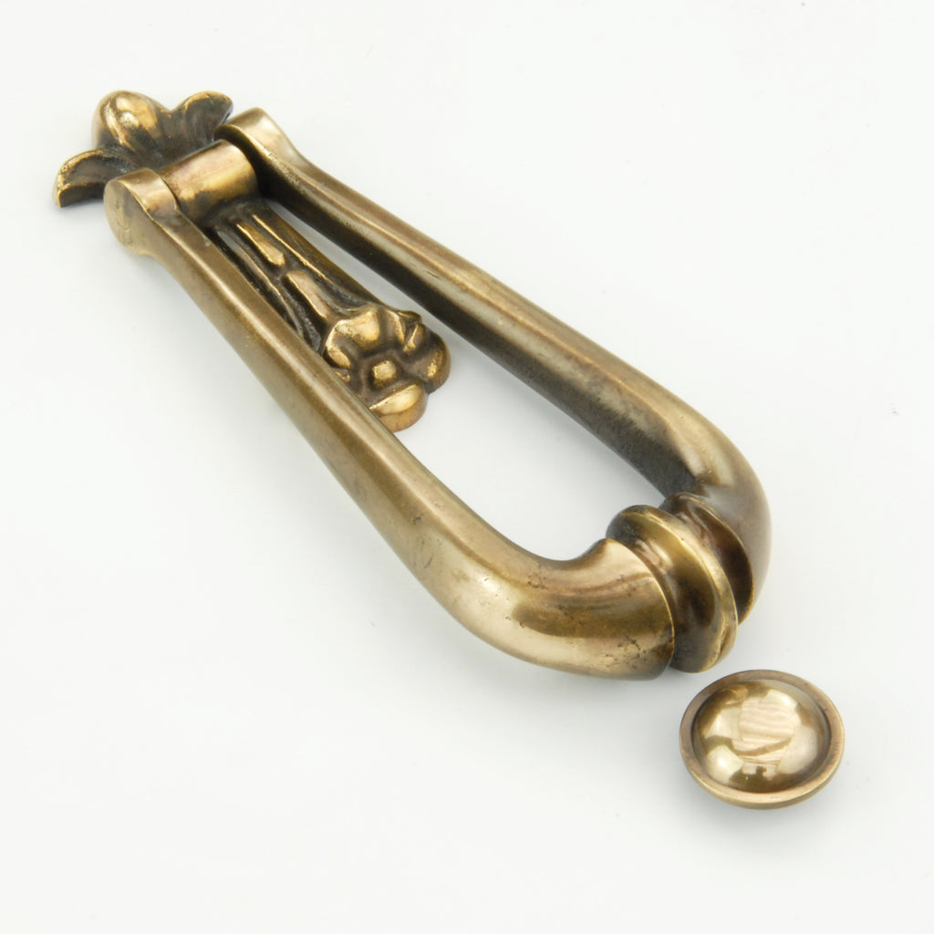 Victorian Ornate Loop Front Door Knocker Solid Antique Brass