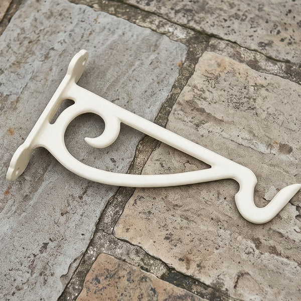 Garden Hanging Basket Bracket Cast Iron Wall Hook Ornate Vintage Support