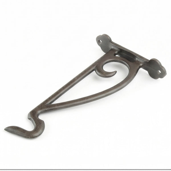Garden Hanging Basket Bracket Cast Iron Wall Hook Ornate Vintage Support