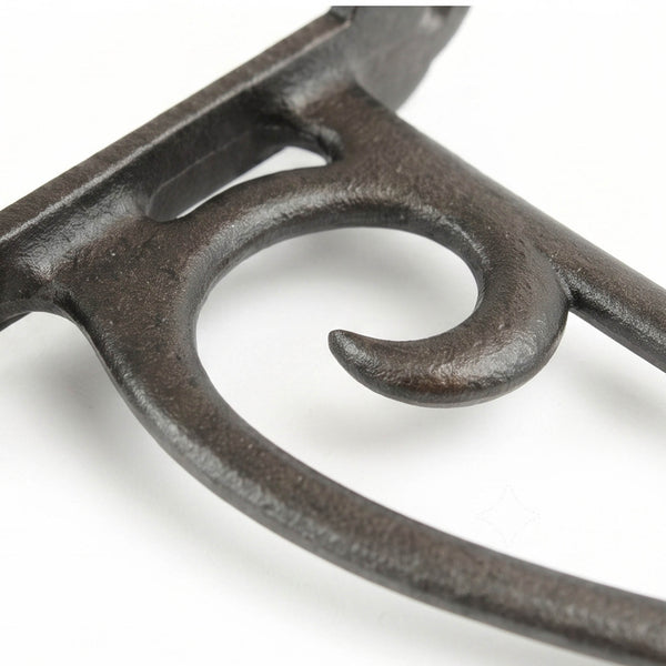 Garden Hanging Basket Bracket Cast Iron Wall Hook Ornate Vintage Support