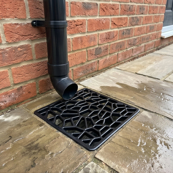 A Geometric Design Square 6" 150mm Cast Metal Drain Cover Gully Grid