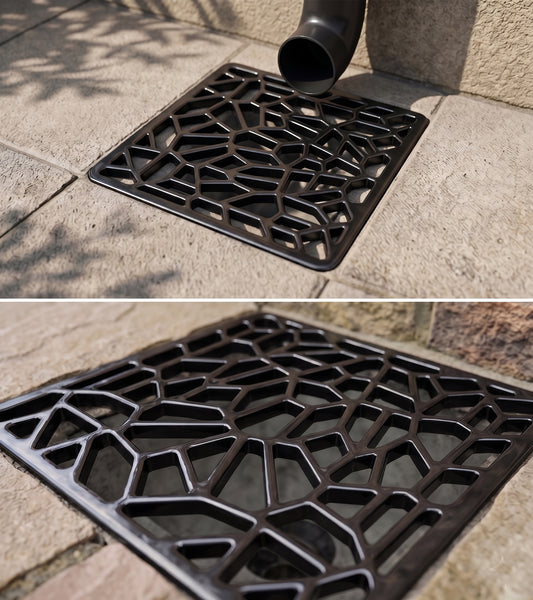 A Geometric Design Square 6" 150mm Cast Metal Drain Cover Gully Grid