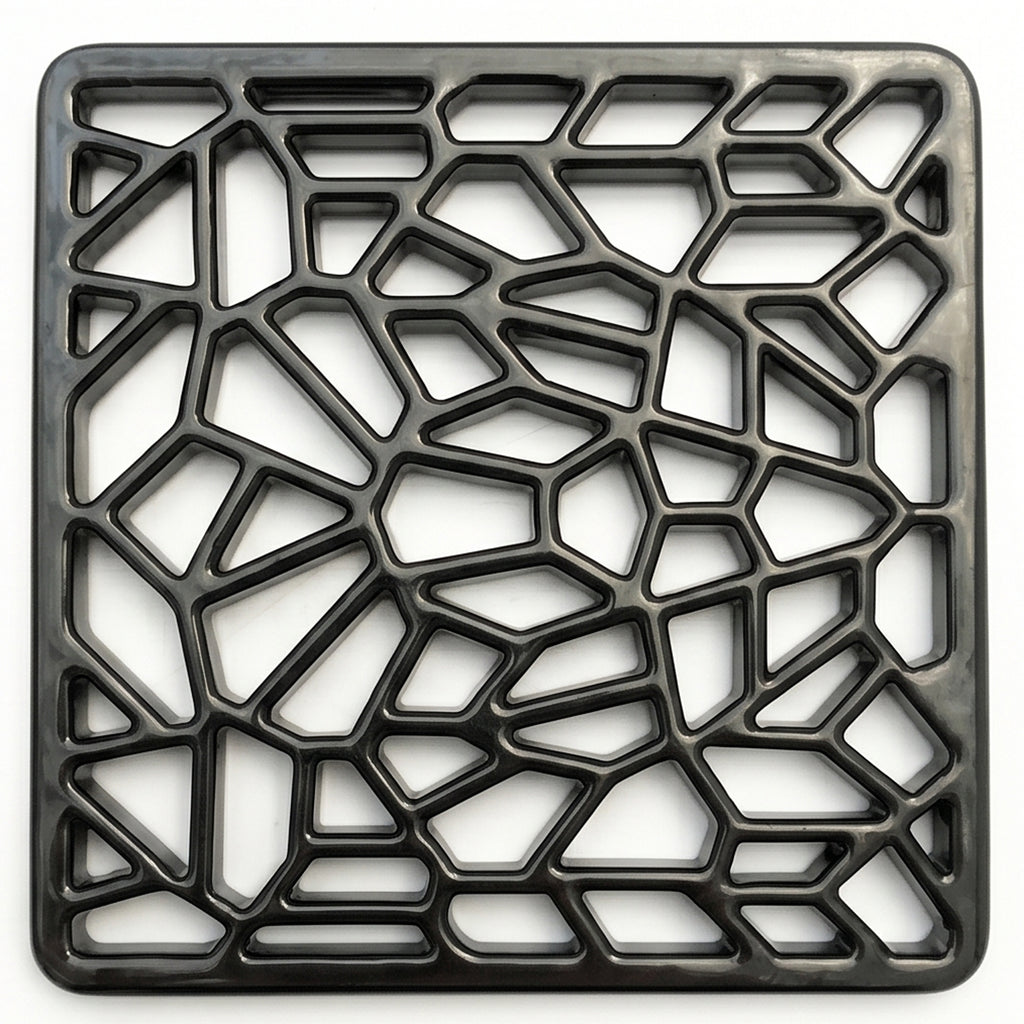 A Geometric Design Square 6" 150mm Cast Metal Drain Cover Gully Grid