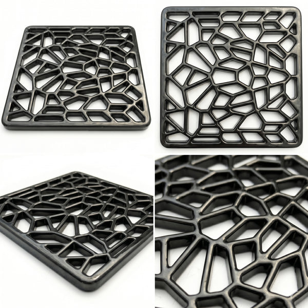 A Geometric Design Square 6" 150mm Cast Metal Drain Cover Gully Grid
