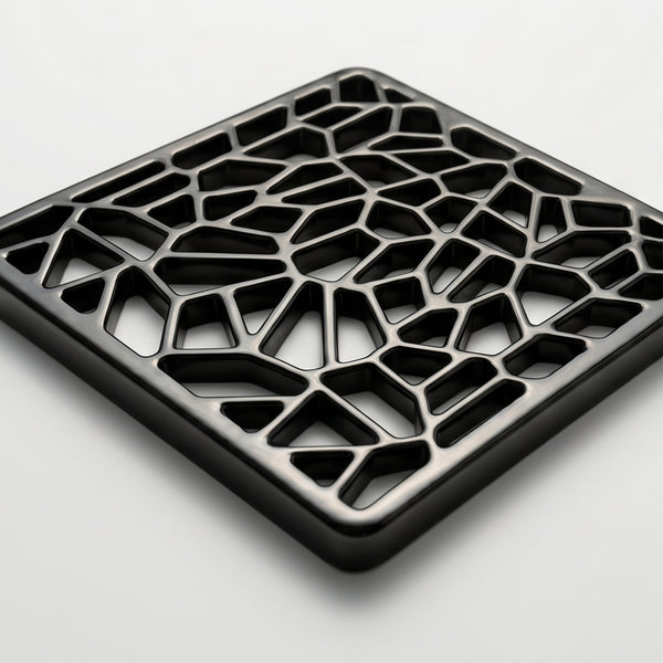 A Geometric Design Square 6" 150mm Cast Metal Drain Cover Gully Grid