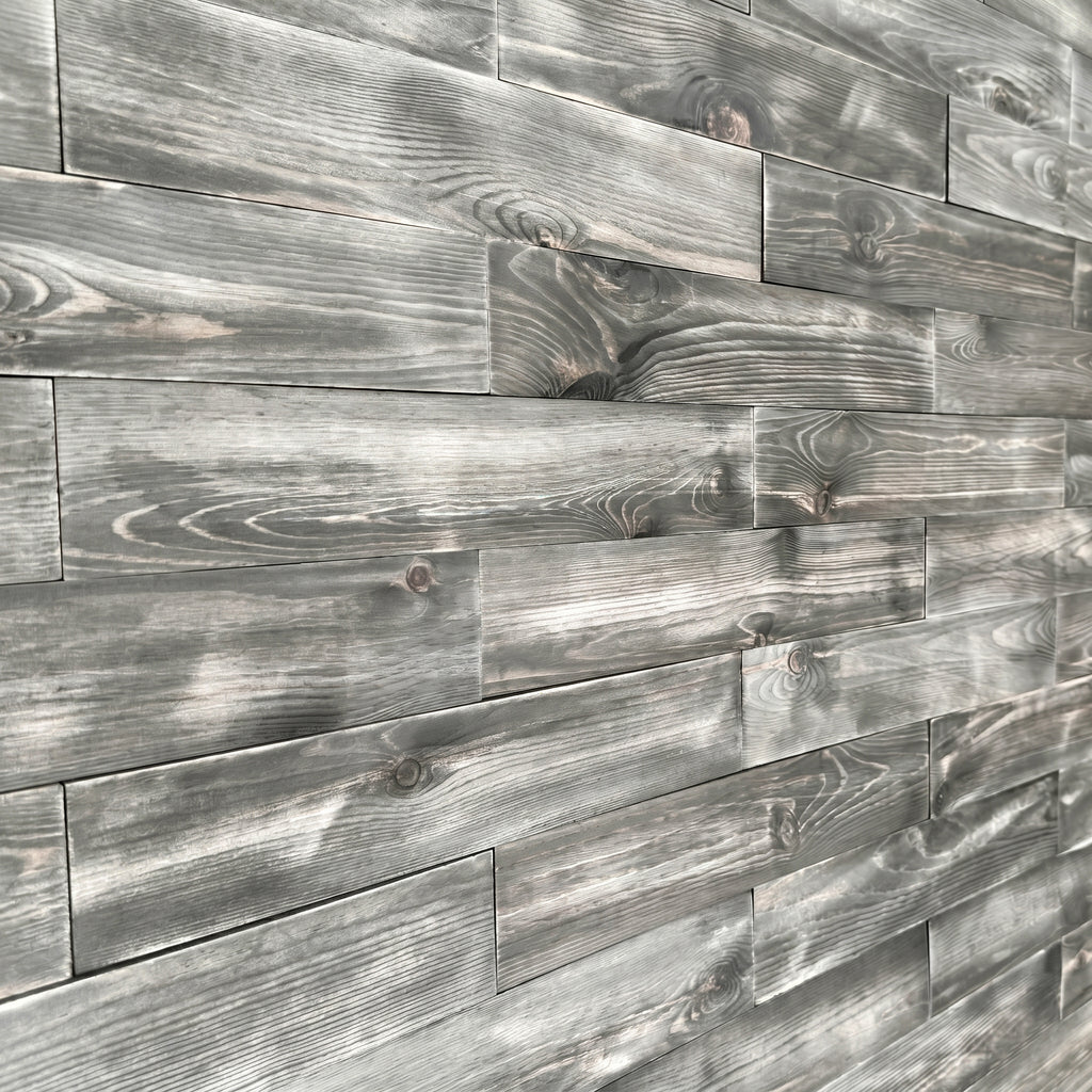 Washed Grey Reclaimed Style Wooden Wall Tiles Cladding Panelling Panels