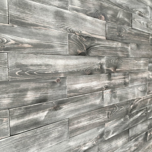 Washed Grey Reclaimed Style Wooden Wall Tiles Cladding Panelling Panels