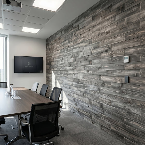 Washed Grey Reclaimed Style Wooden Wall Tiles Cladding Panelling Panels