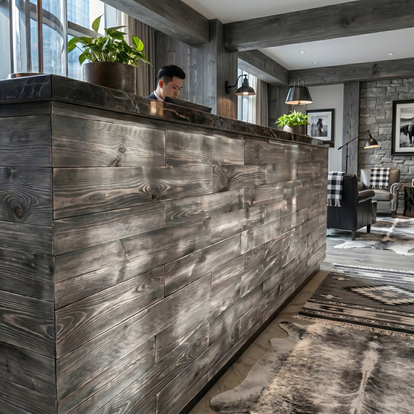 Washed Grey Reclaimed Style Wooden Wall Tiles Cladding Panelling Panels