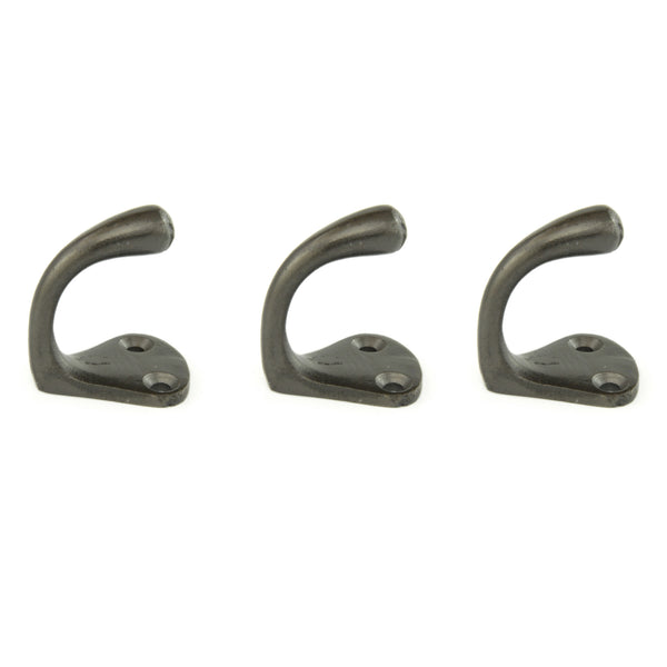Set of 3 Cast Iron Single Wall Hooks Vintage Coat Rack Pegs Cup Hangers