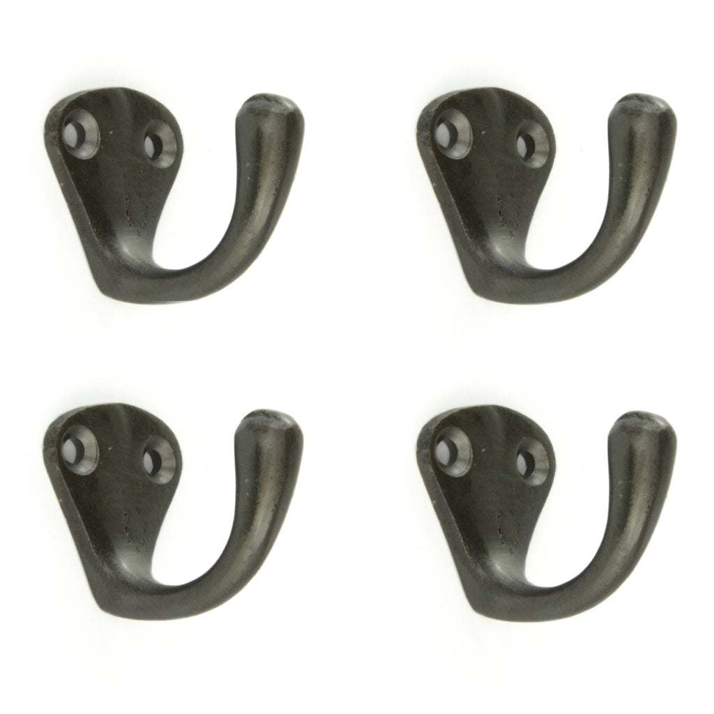 Set of 4 Cast Iron Single Wall Hooks Vintage Coat Rack Pegs Cup Hangers