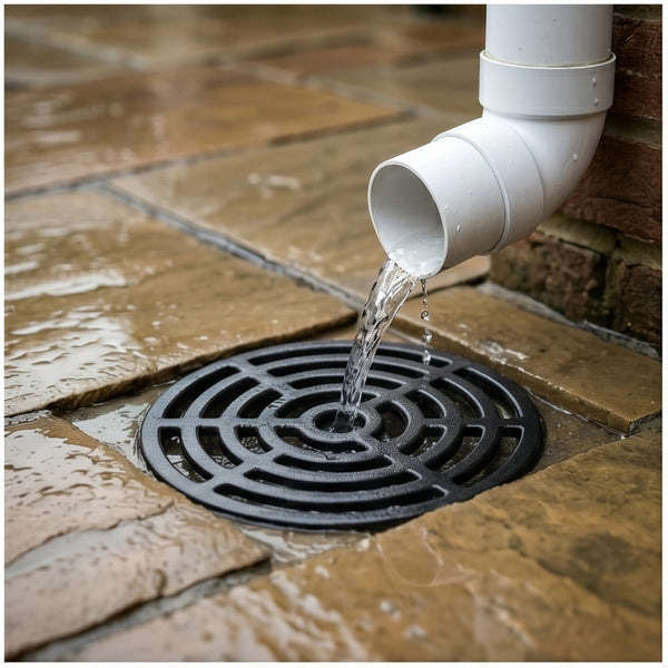 Round 7" 175mm Cast Metal Drain Cover Gully Grid Modern Design