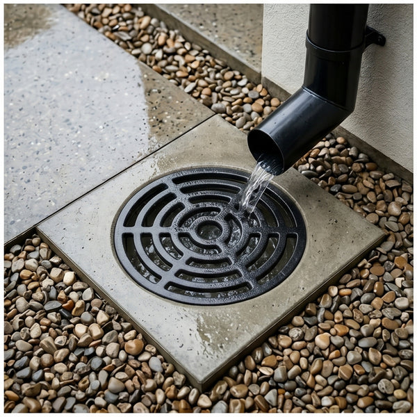 Round 7" 175mm Cast Metal Drain Cover Gully Grid Modern Design