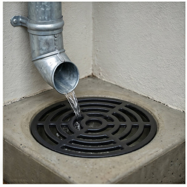 Round 7" 175mm Cast Metal Drain Cover Gully Grid Modern Design