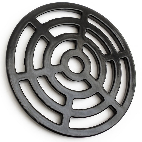 A Round 6" 150mm Cast Metal Drain Cover Gully Grid Grate Plate Black