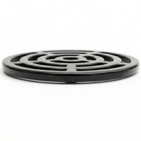 A Round 6" 150mm Cast Metal Drain Cover Gully Grid Grate Plate Black
