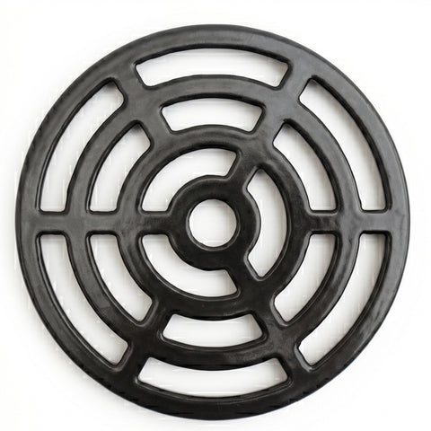 A Round 6" 150mm Cast Metal Drain Cover Gully Grid Grate Plate Black