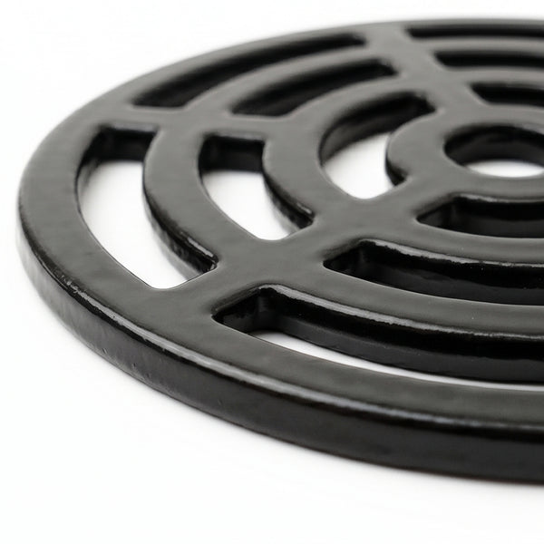 A Round 6" 150mm Cast Metal Drain Cover Gully Grid Grate Plate Black