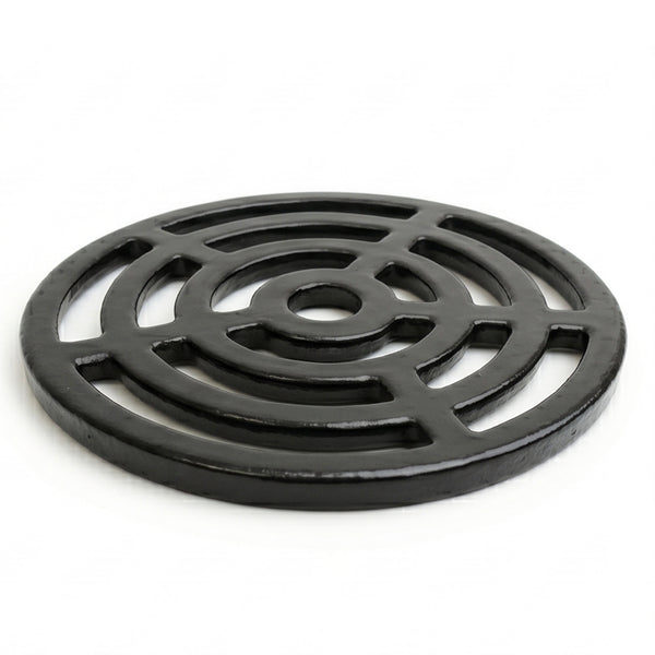 A Round 6" 150mm Cast Metal Drain Cover Gully Grid Grate Plate Black