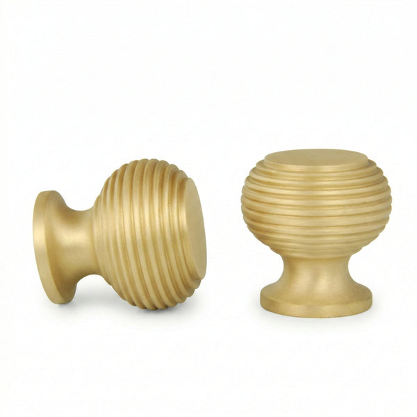 Brushed Satin Solid Brass Cabinet Knobs Kitchen Drawer Door Bow D Handles Pulls