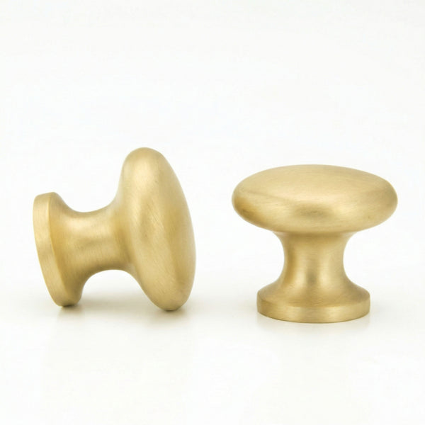 Brushed Satin Solid Brass Cabinet Knobs Kitchen Drawer Door Bow D Handles Pulls