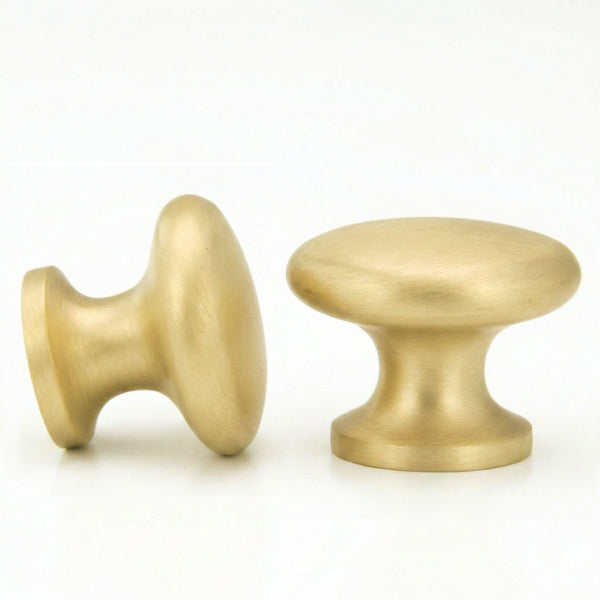Brushed Satin Solid Brass Cabinet Knobs Kitchen Drawer Door Bow D Handles Pulls