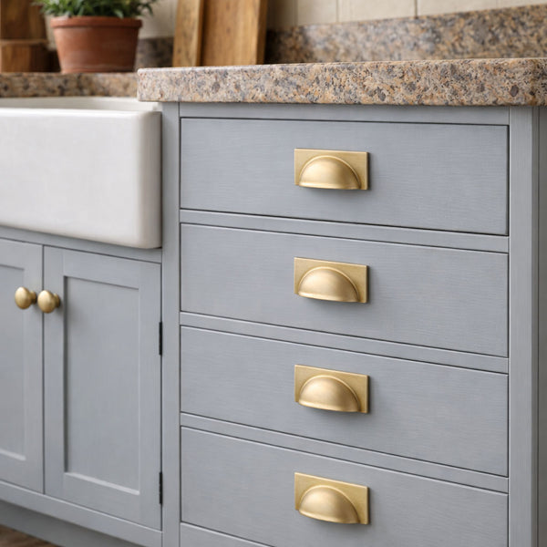 Brushed Satin Solid Brass Cabinet Knobs Kitchen Drawer Door Bow D Handles Pulls