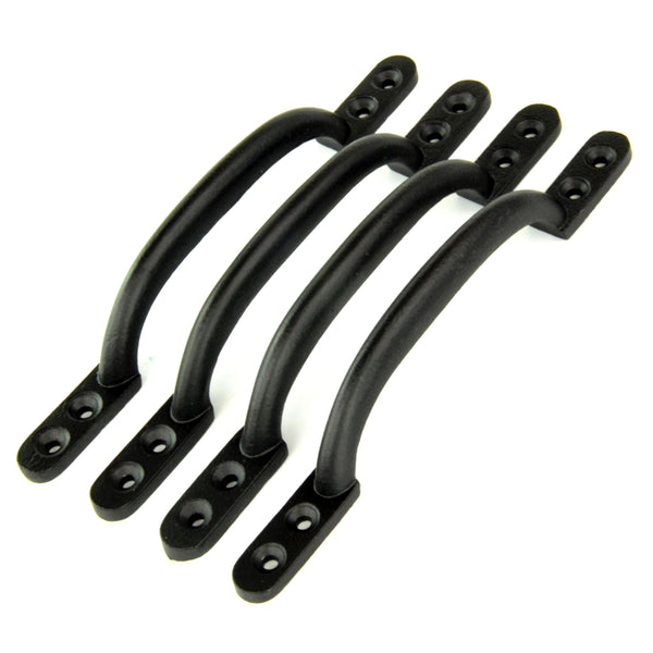 Set of 4 Satin Black D Handles Cabinet Kitchen Door Chest Drawer Cupboard Pulls