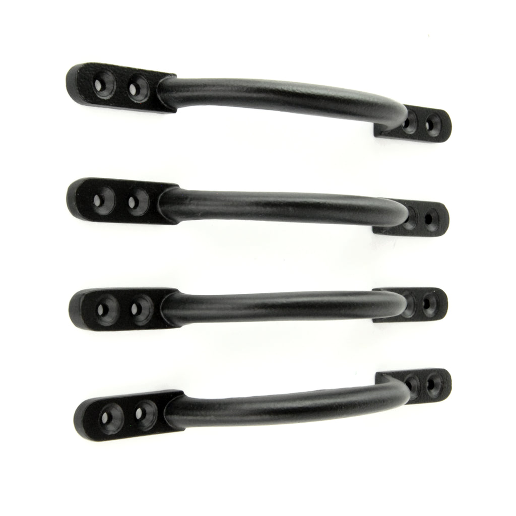 Set of 4 Satin Black D Handles Cabinet Kitchen Door Chest Drawer Cupboard Pulls