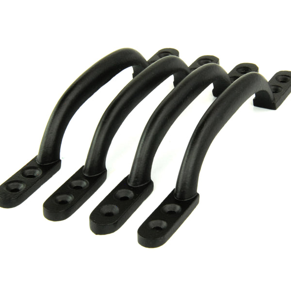 Set of 4 Satin Black D Handles Cabinet Kitchen Door Chest Drawer Cupboard Pulls