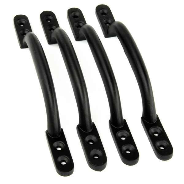Set of 4 Satin Black D Handles Cabinet Kitchen Door Chest Drawer Cupboard Pulls