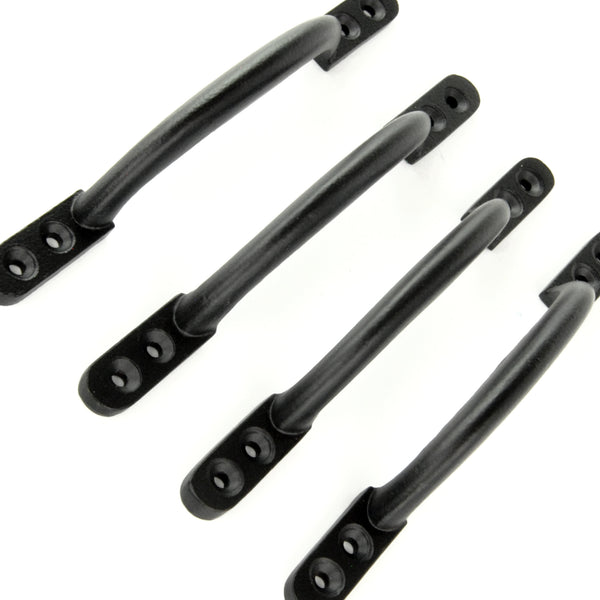 Set of 4 Satin Black D Handles Cabinet Kitchen Door Chest Drawer Cupboard Pulls