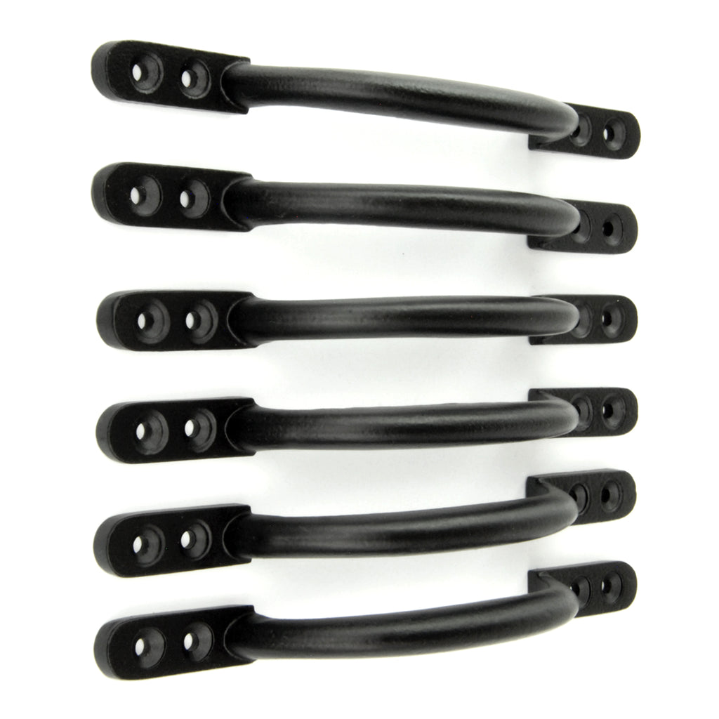 Set of 6 Satin Black D Handles Cabinet Kitchen Door Chest Drawer Cupboard Pulls