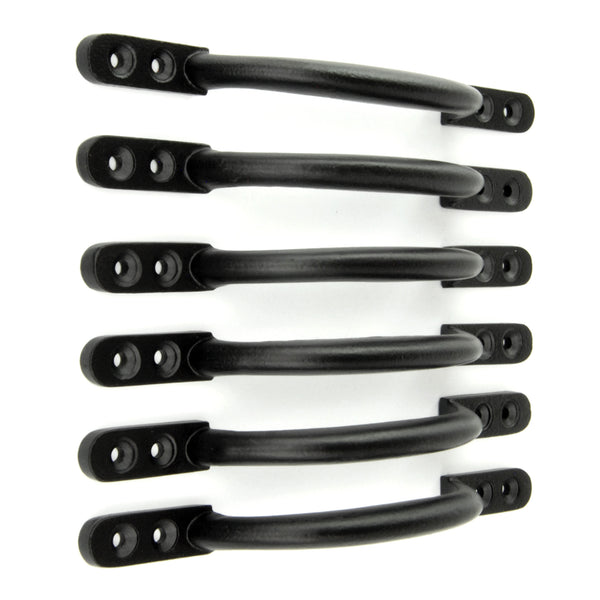 Set of 6 Satin Black D Handles Cabinet Kitchen Door Chest Drawer Cupboard Pulls