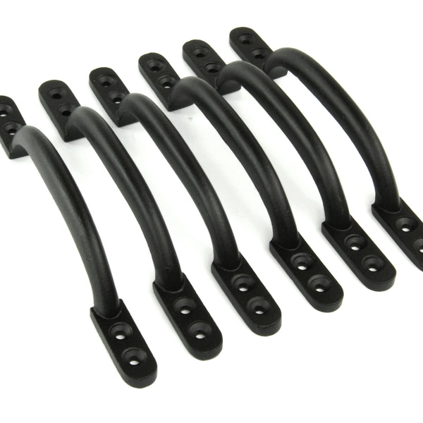 Set of 6 Satin Black D Handles Cabinet Kitchen Door Chest Drawer Cupboard Pulls