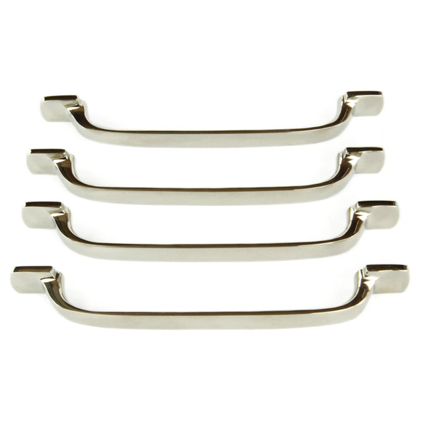 Set of 4 Polished Nickel Solid Brass D Handles Kitchen Door Drawer Cupboard Pulls